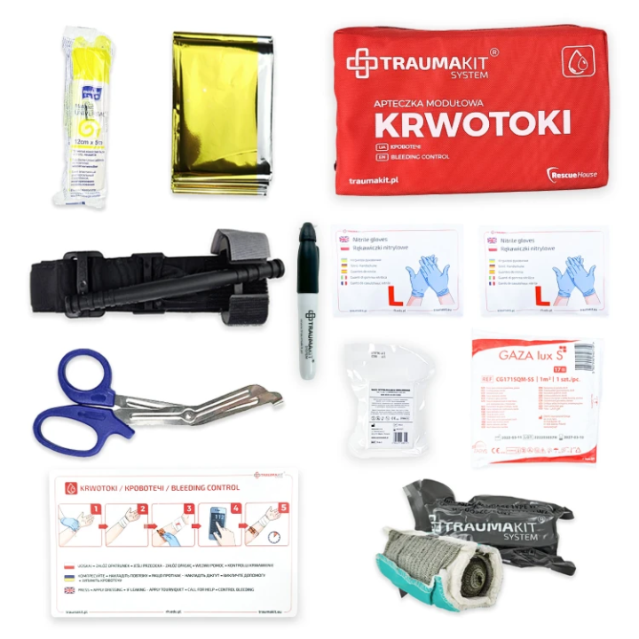 TRAUMA KIT Defibrylator AED Philips FRx - Klucz pediatryczny - Krwotoki - RKO/Ochrona osobista - Walizka (pomarańczowy)