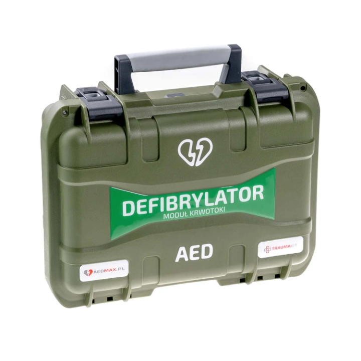 TRAUMA KIT Defibrylator AED Philips FRx - Klucz pediatryczny - Krwotoki - RKO/Ochrona osobista - Walizka (zielony)