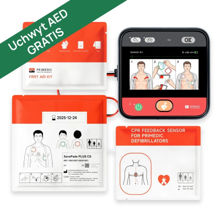 Defibrylator AED Primedic myPAD z wyświetlaczem LCD 4,3", czujnikiem uciśnięć CPR Feedback [REF: 97980]
