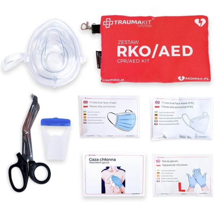 TRAUMA KIT Zestaw ratowniczy AED z maską RKO