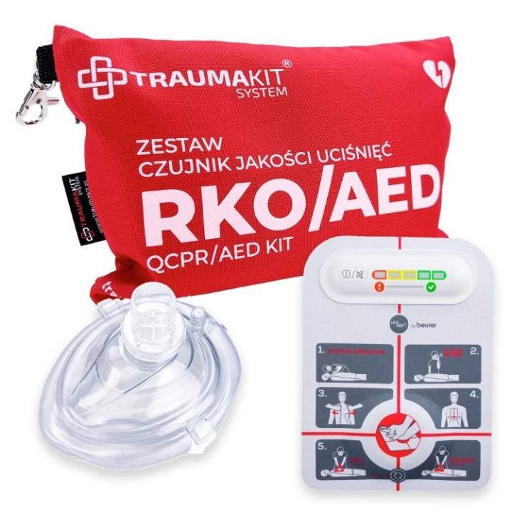 TRAUMA KIT Zestaw ratowniczy AED z maską RKO i czujnikiem jakości uciśnięć