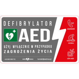 Tablica AED do szafki / gabloty - zewnętrzna