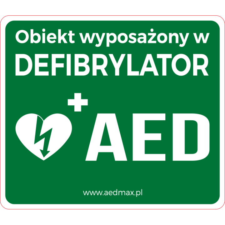 Tablica Obiekt wyposażony w AED - zewnętrzna